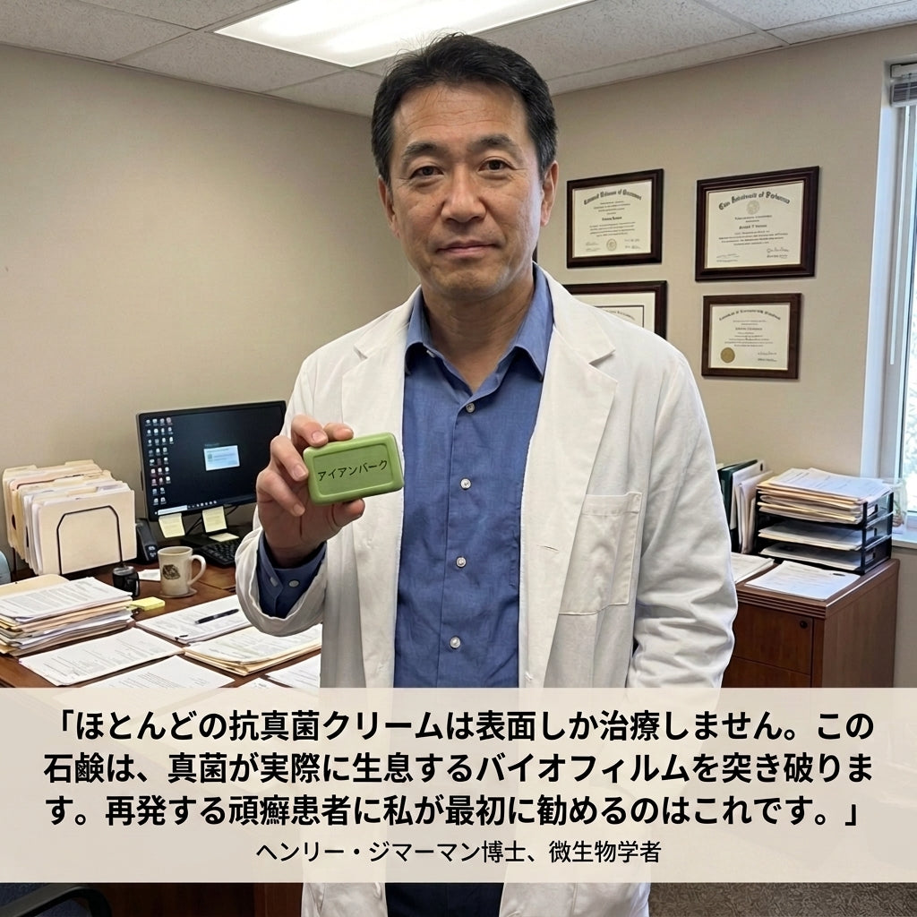 アイアンバーク＆ティーツリー 抗真菌石鹸 – 肌のカビを根元から清潔にし、バランスを整える